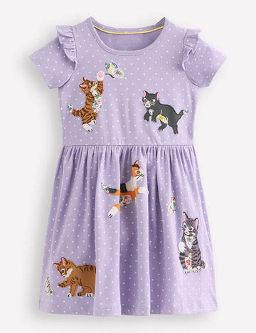 Rochie de bumbac drăguță pentru pisici